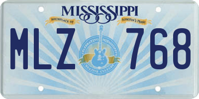 MS license plate MLZ768