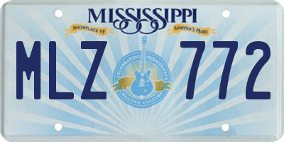 MS license plate MLZ772