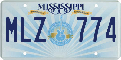 MS license plate MLZ774