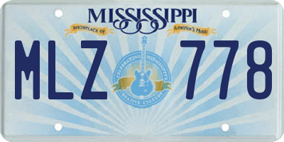 MS license plate MLZ778