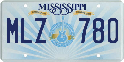 MS license plate MLZ780
