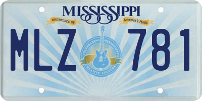 MS license plate MLZ781