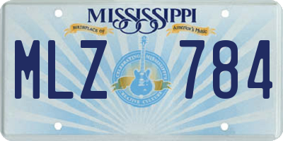 MS license plate MLZ784