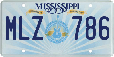 MS license plate MLZ786