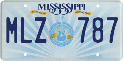 MS license plate MLZ787