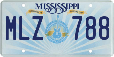 MS license plate MLZ788