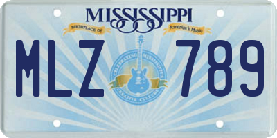 MS license plate MLZ789