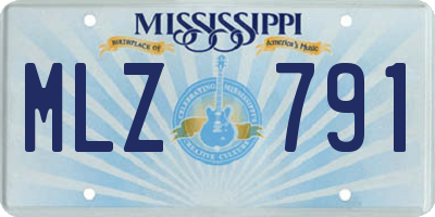 MS license plate MLZ791