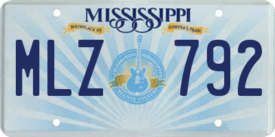MS license plate MLZ792