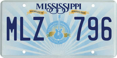 MS license plate MLZ796