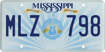 MS license plate MLZ798