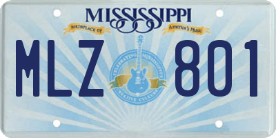 MS license plate MLZ801