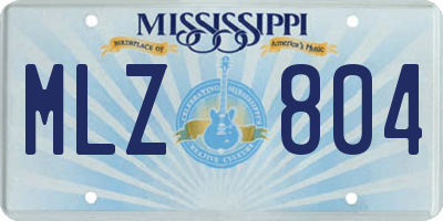 MS license plate MLZ804
