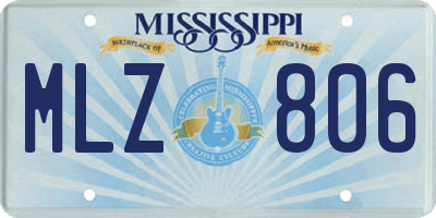 MS license plate MLZ806