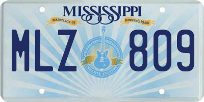 MS license plate MLZ809