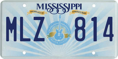 MS license plate MLZ814