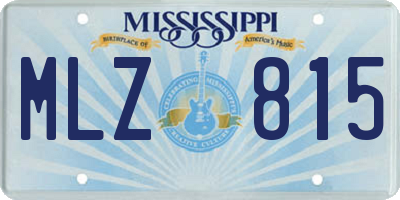 MS license plate MLZ815