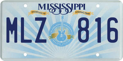 MS license plate MLZ816