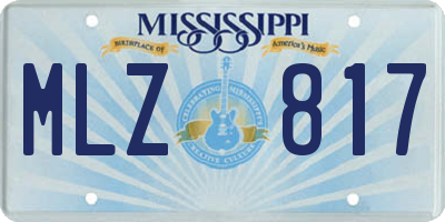 MS license plate MLZ817