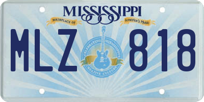 MS license plate MLZ818