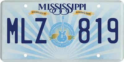 MS license plate MLZ819