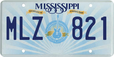 MS license plate MLZ821