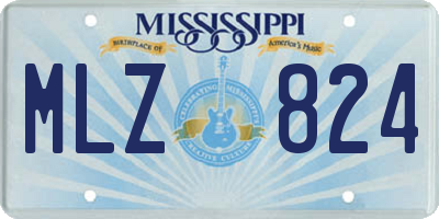 MS license plate MLZ824