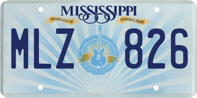 MS license plate MLZ826