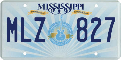MS license plate MLZ827