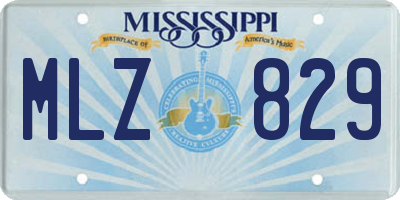 MS license plate MLZ829