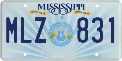 MS license plate MLZ831