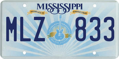 MS license plate MLZ833