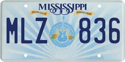 MS license plate MLZ836
