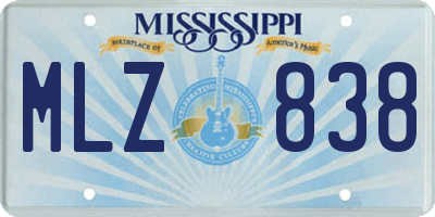 MS license plate MLZ838