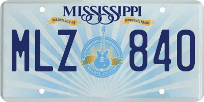 MS license plate MLZ840