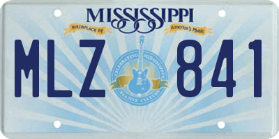 MS license plate MLZ841