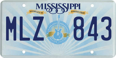MS license plate MLZ843