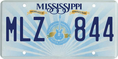 MS license plate MLZ844