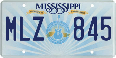 MS license plate MLZ845