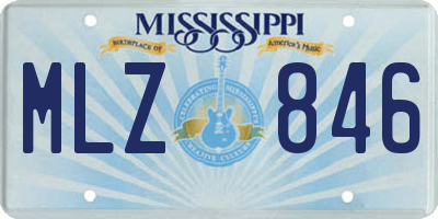 MS license plate MLZ846