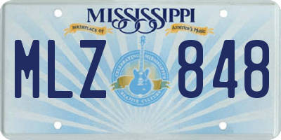 MS license plate MLZ848