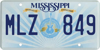 MS license plate MLZ849