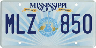 MS license plate MLZ850