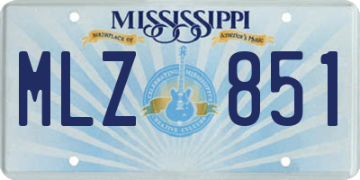 MS license plate MLZ851