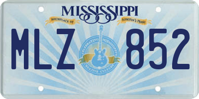 MS license plate MLZ852