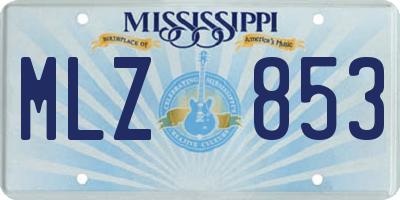 MS license plate MLZ853