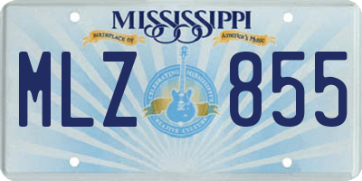 MS license plate MLZ855