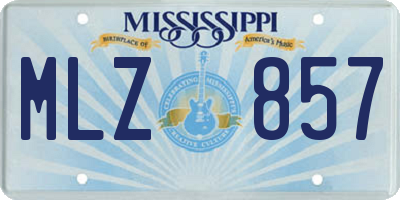 MS license plate MLZ857