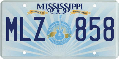 MS license plate MLZ858