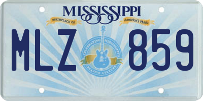 MS license plate MLZ859